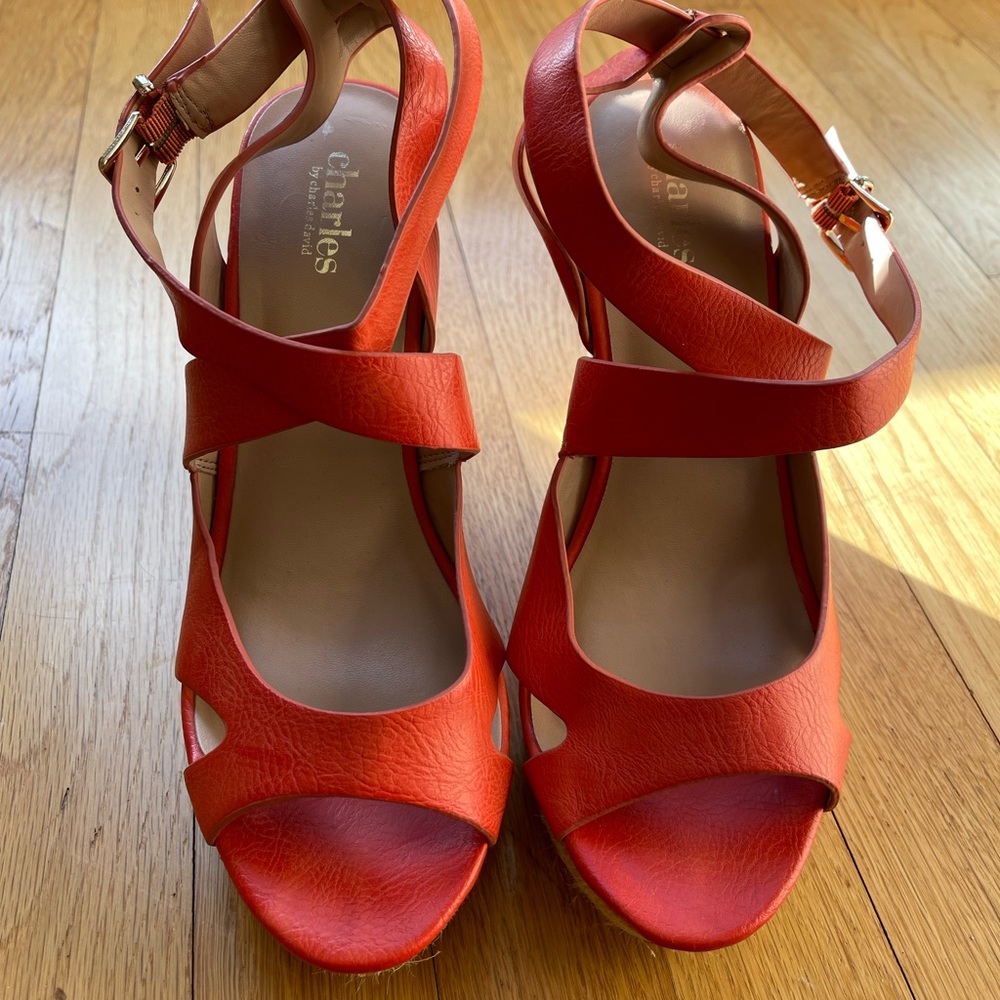 Charles Orange Wedges Size 8.5